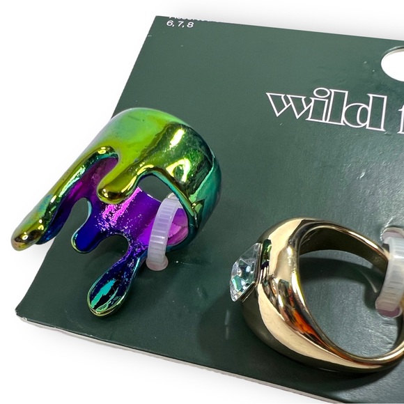 Wild Fable Women's 3-Piece Fashion Statement Rings Set Assorted Sizes 6, 7, 8 - Picture 9 of 12